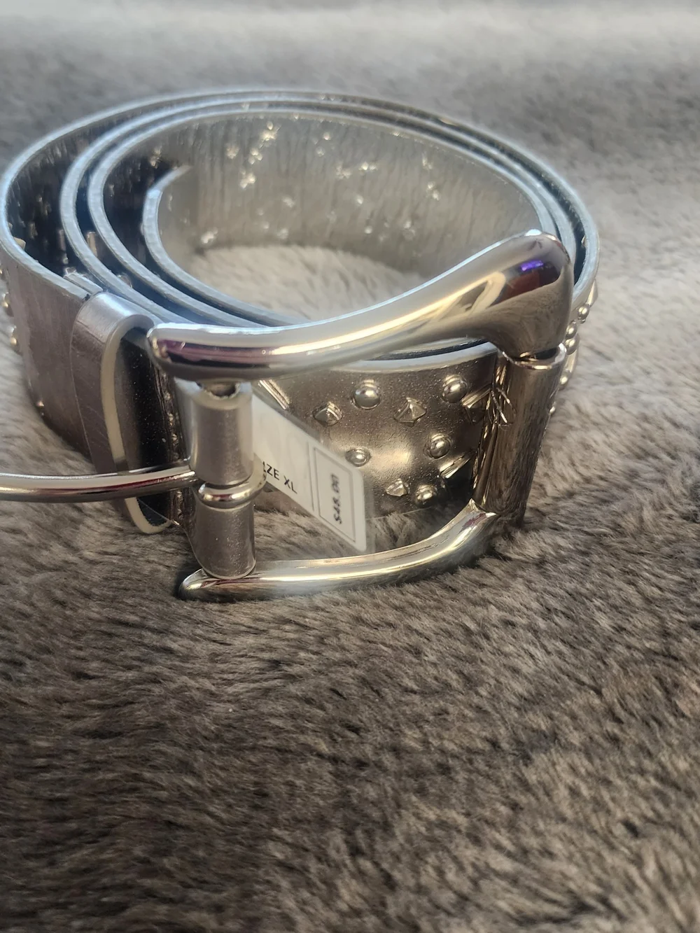 Guess Silver Studded Leather Belt ***BRAND NEW***